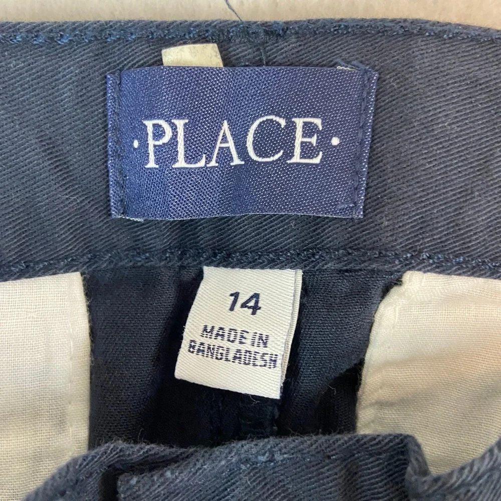 The Childrens Place‎ Navy Blue Chino Pants Kids Size 14 Adjustable Waist Cotton